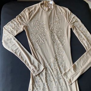 Nude Bejeweled Jumpsuit (NEVER WORN) SIZE SMALL